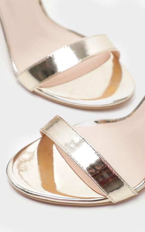 Gold Wide Fit Block Heeled Sandals