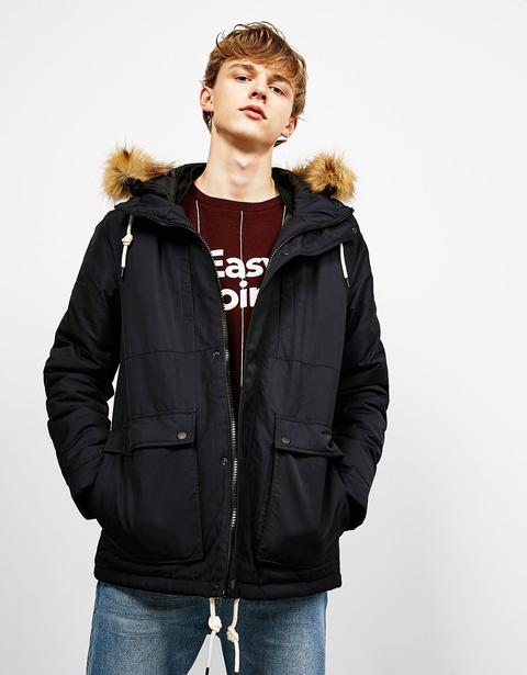 Cazadora Tipo Parka Capucha Pelo Desmontable