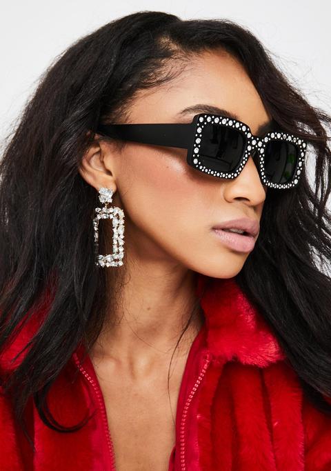 Disco Fox Rhinestone Sunglasses