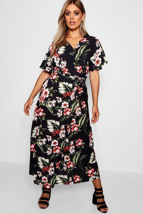 Maxi Vestido Con Estampado Floral Plus