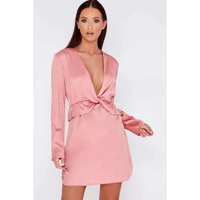 rose pink wrap dress