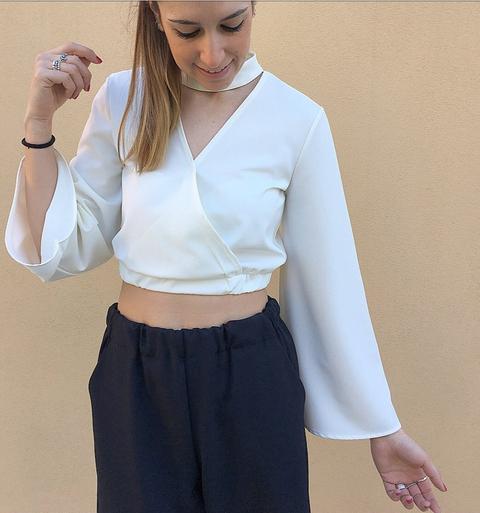 Crop Top Manica Lunga