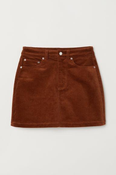 H & M - Gonna Corta In Velluto - Beige