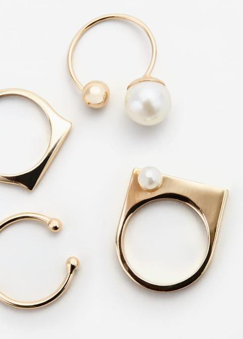 Set Anillos Perlas