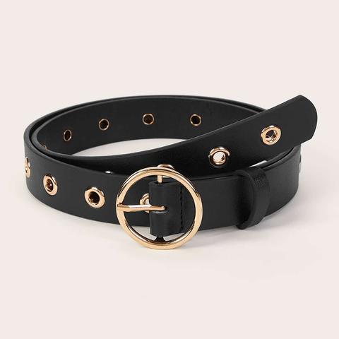 Round Metal Buckle Belt