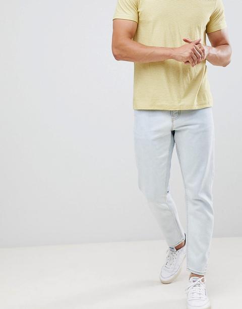 New Look - Jeans Cropped Slim Lavaggio Candeggiato - Blu