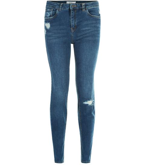 Blue Ripped Skinny Jeans New Look