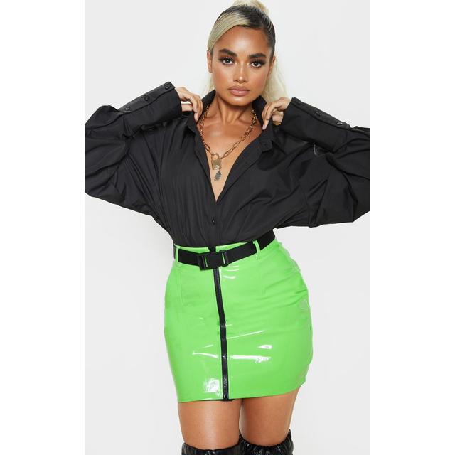 Vinyl neon green outlet skirt