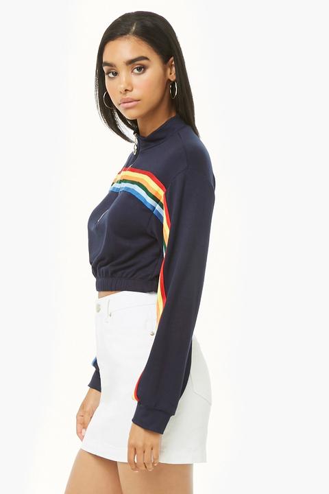 forever 21 rainbow crop top