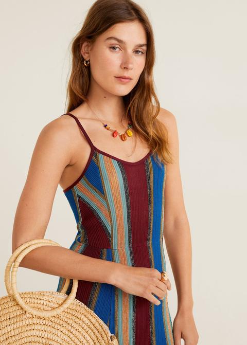 Mango metallic striped discount dress