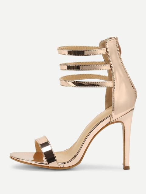 Metallic Riemchen High Heels