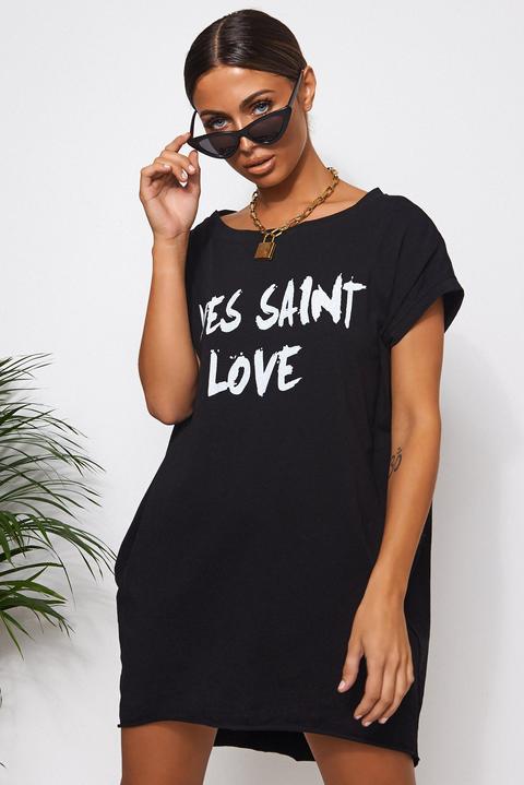 oversized slogan t shirt dress