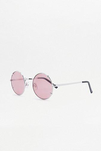 Round Metal Clip Sunglasses - Womens One Size