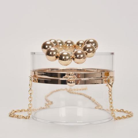 Sac À Boîte Mini Transparent Avec Poignée Perlée