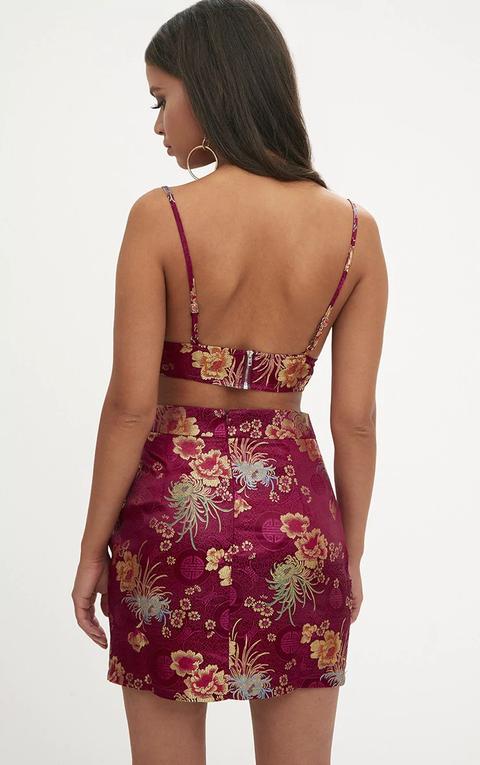 Burgundy Oriental Jacquard Bralet