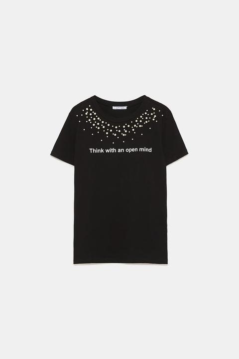 Camiseta Texto Perlas