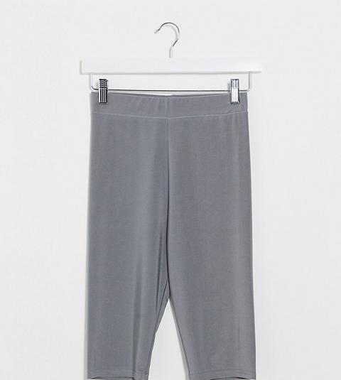 Collusion Slinky Longline Legging Shorts In Charcoal-grey