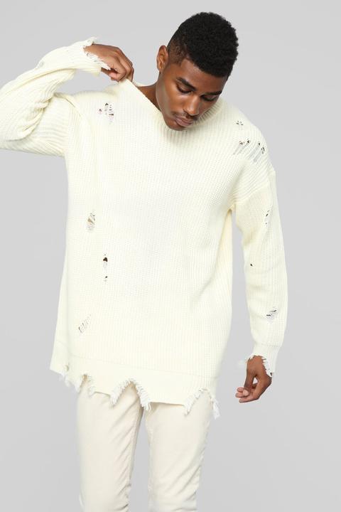Wayne Crew Neck Sweater - Cream