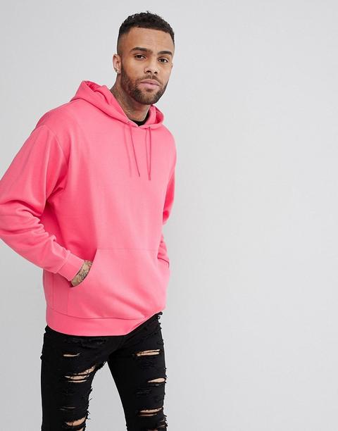 Sudadera Extragrande Con Capucha Rosa De Asos