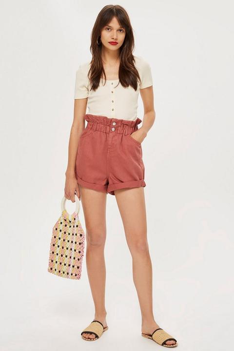 Paperbag Denim Shorts