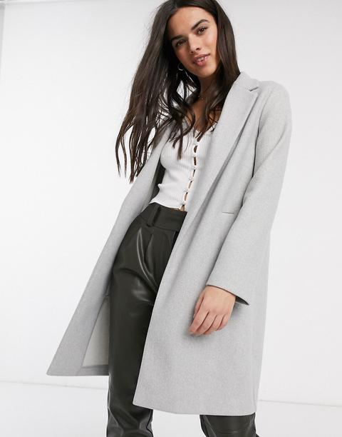 Stradivarius Knit Coat In Grey