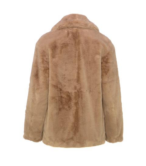 Camel Faux Fur Coat New Look