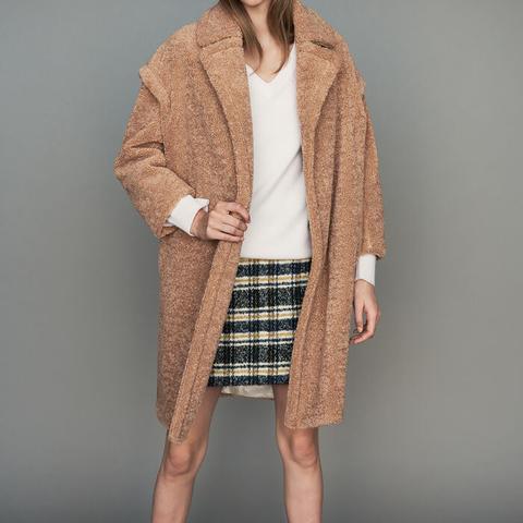 Manteau En Fausse Fourrure À Col Large