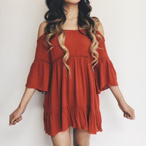 Serena Boho Rust Dress