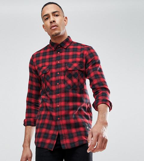 Camisa De Franela A Cuadros En Rojo Exclusiva En Asos De Sixth June