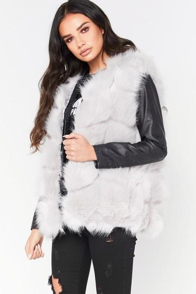 Candice Grey Faux Fur Gilet