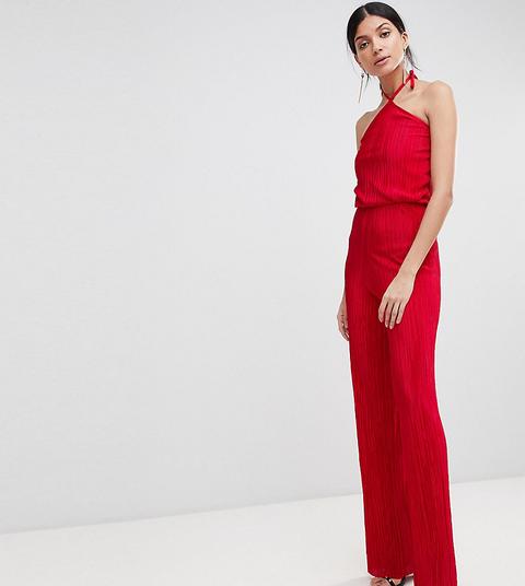 John Zack Tall High Neck Wide Leg Jumpsuit