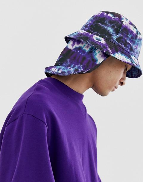 Asos Design - Cappello Da Pescatore Tie-dye Con Copertura Per Il Collo - Viola