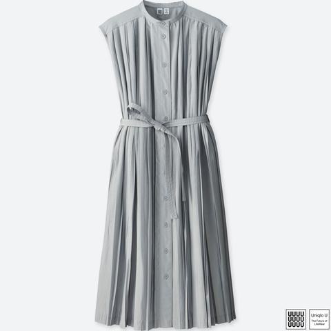 Uniqlo U Vestido Con Pliegues Sin Mangas Mujer