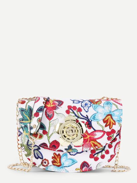 Bolso Con Bordado Y Diseño De Cierre