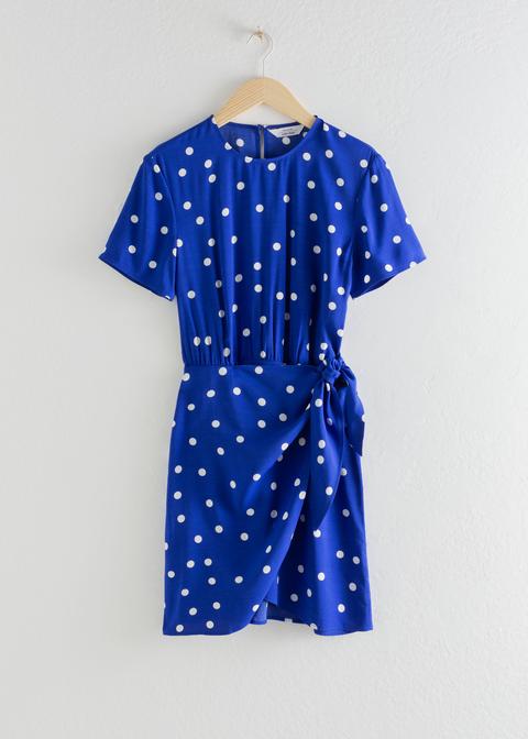 tie up mini wrap dress