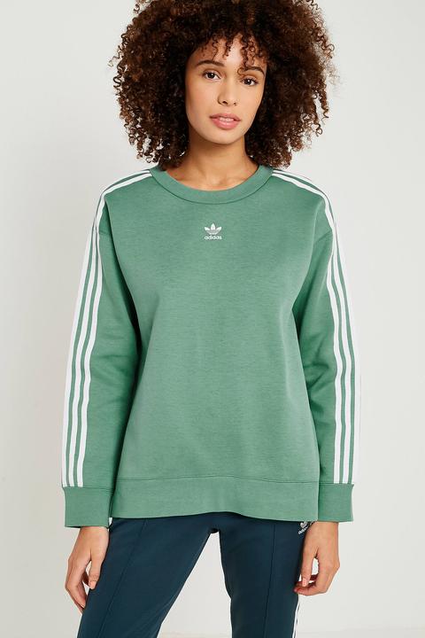 adidas 3 stripe sweatshirt green
