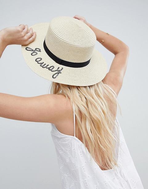 Sombrero Canotié Con Ajustador De Talla Y Eslogan Go Away De Asos