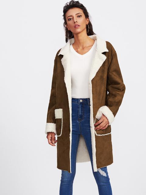 Faux Fur-trimmed Coat