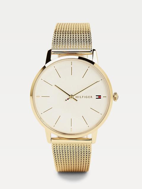 Gold-plated Mesh Strap Watch