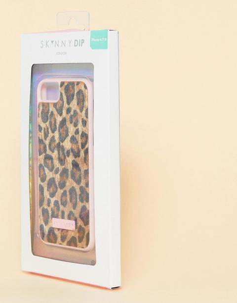 Faux Fur Leopard Funda Para Iphone 6/7/8/s/6 Plus/7 Plus De Piel Sintética Con Estampado De Leopardo De Skinnydip