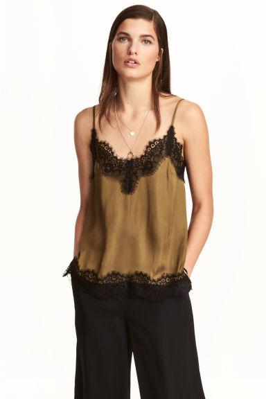 Top In Satin Con Pizzo