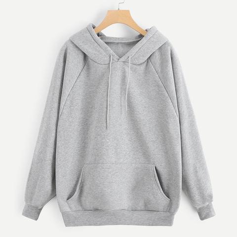 Sudaderas Cordón Liso Gris Casual