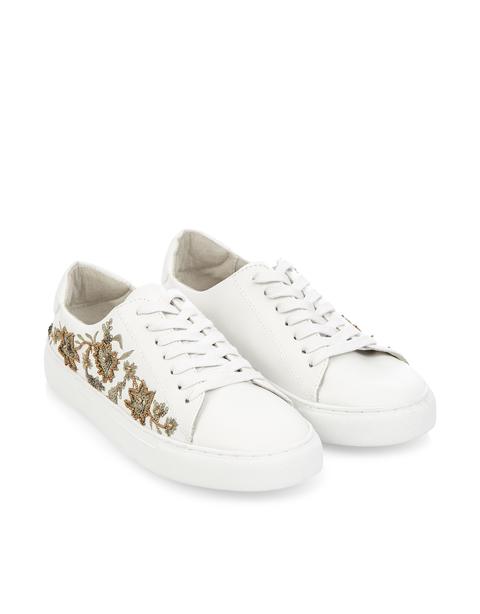 Sandra Embroidered Lace Up Trainers