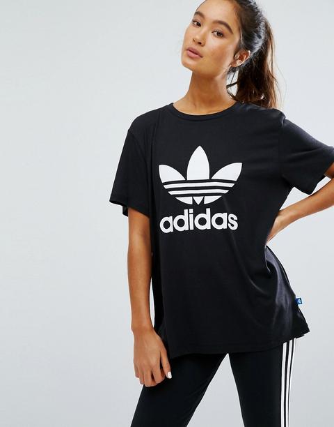 Camiseta Extragrande Con Logo De Trébol Adicolor De Adidas Originals