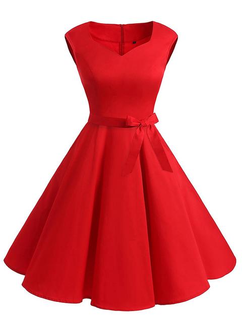 Vestido Con Cuello En V Con Cinturón