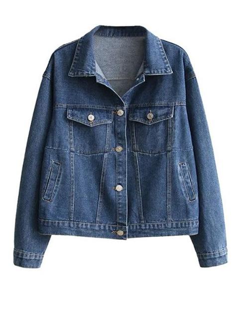 Boyfriend Denim Jacket With Pockets