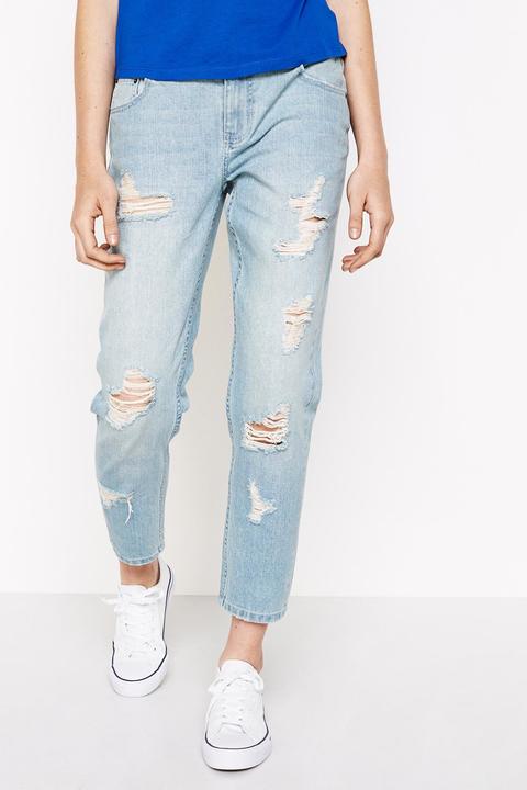 Pantalón Denim Boyfriend Rotos