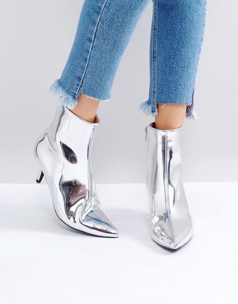 Raid Alecia Metallic Kitten Heel Boots