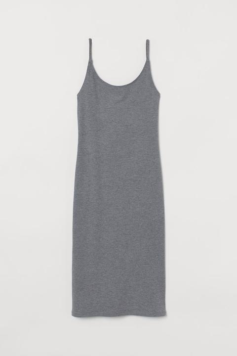 Ribbed Dress - Grey