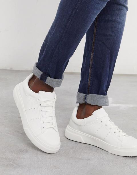 Zapatillas Con Diseño En Relieve En Blanco De Topman